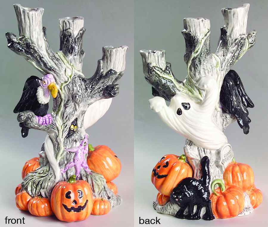 Halloween Three Light Candlestick by Fitz & Floyd-1