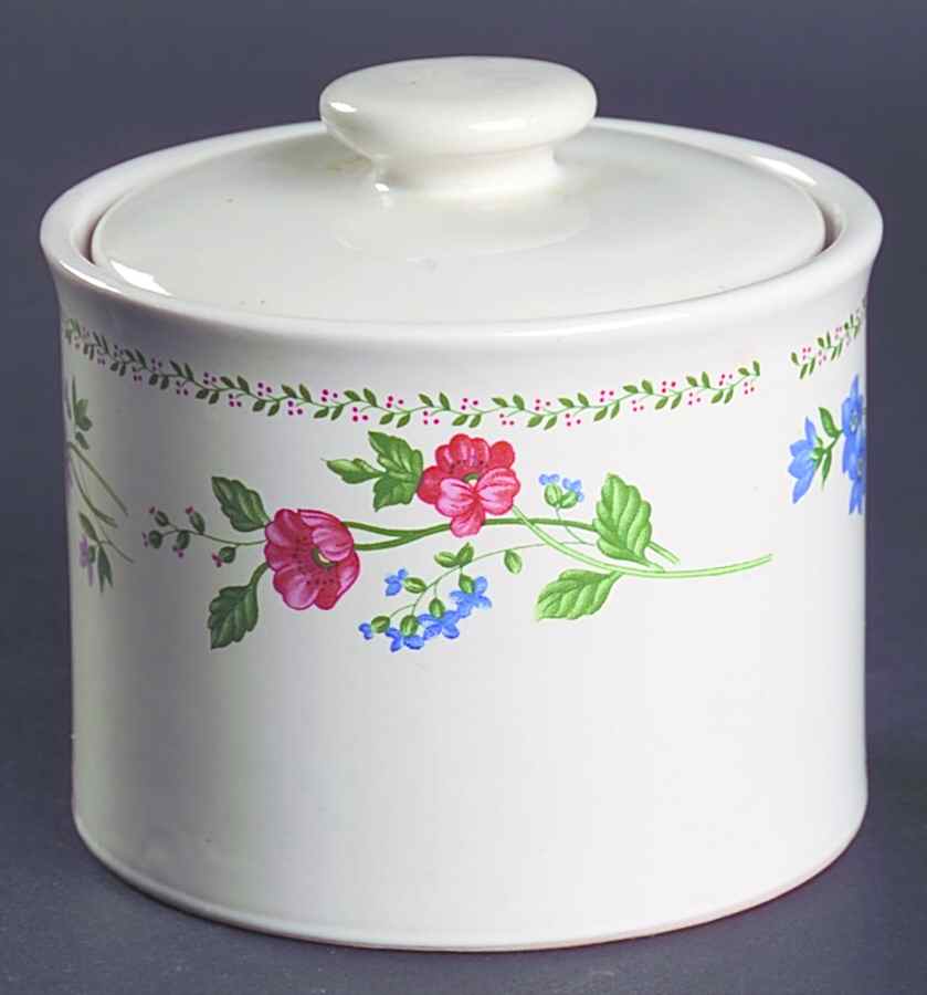 English Garden (4241, White Background) Sugar Bowl & Lid by Farberware-1