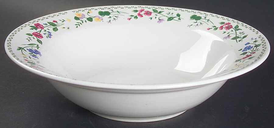English Garden (4241, White Background) 9" Round Vegetable Bowl by Farberware-1