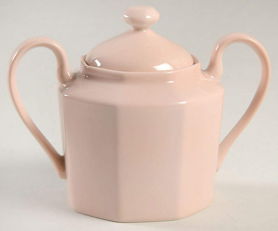 Total Color Shell Peach (Octagonal) Sugar Bowl & Lid by Fitz and Floyd-1