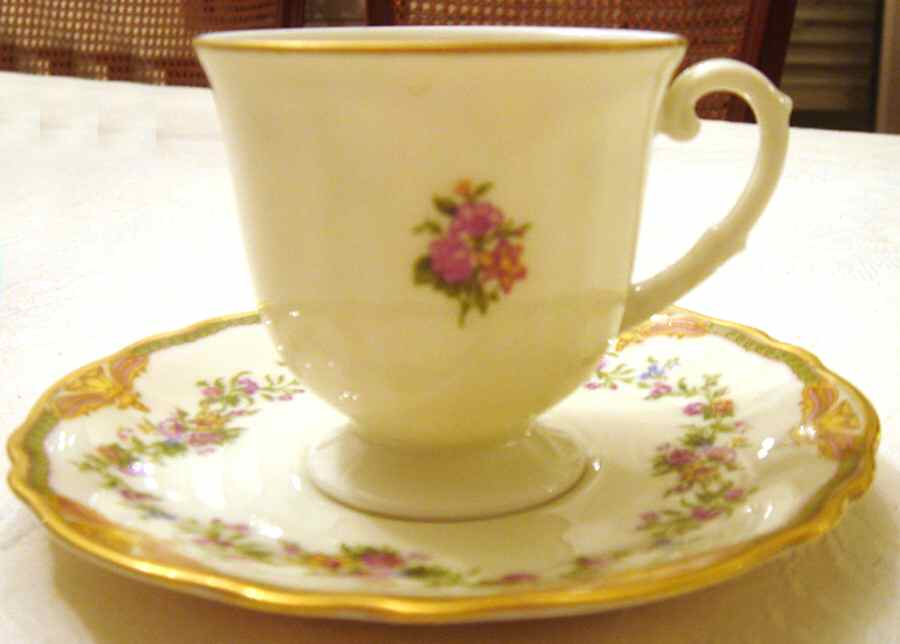 Astrid (No Inner Gold Verge) Footed Cup & Saucer Set by Franconia-Krautheim & Adelburg-1