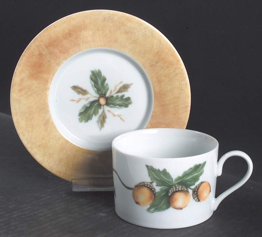 English Oaks Flat Cup & Saucer Set by Fitz and Floyd-1