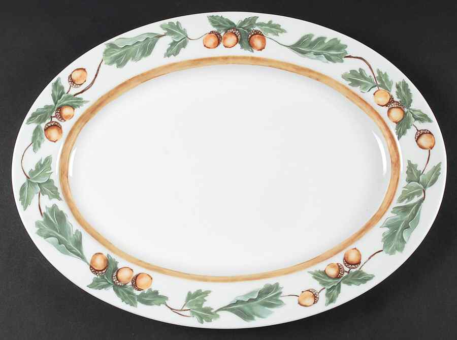 English Oaks 16" Oval Serving Platter by Fitz and Floyd-1