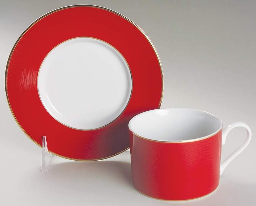Adirondack Red Flat Cup & Saucer Set by Fitz and Floyd-1