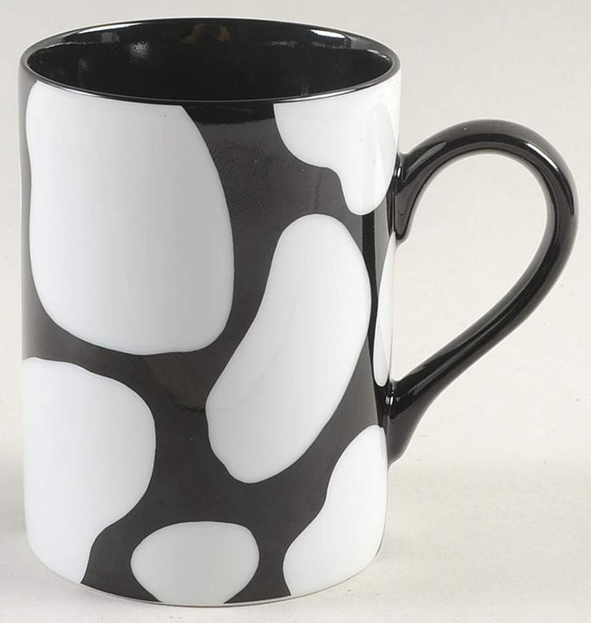 Collage (White Spots on Black) Mug by Fitz & Floyd-1