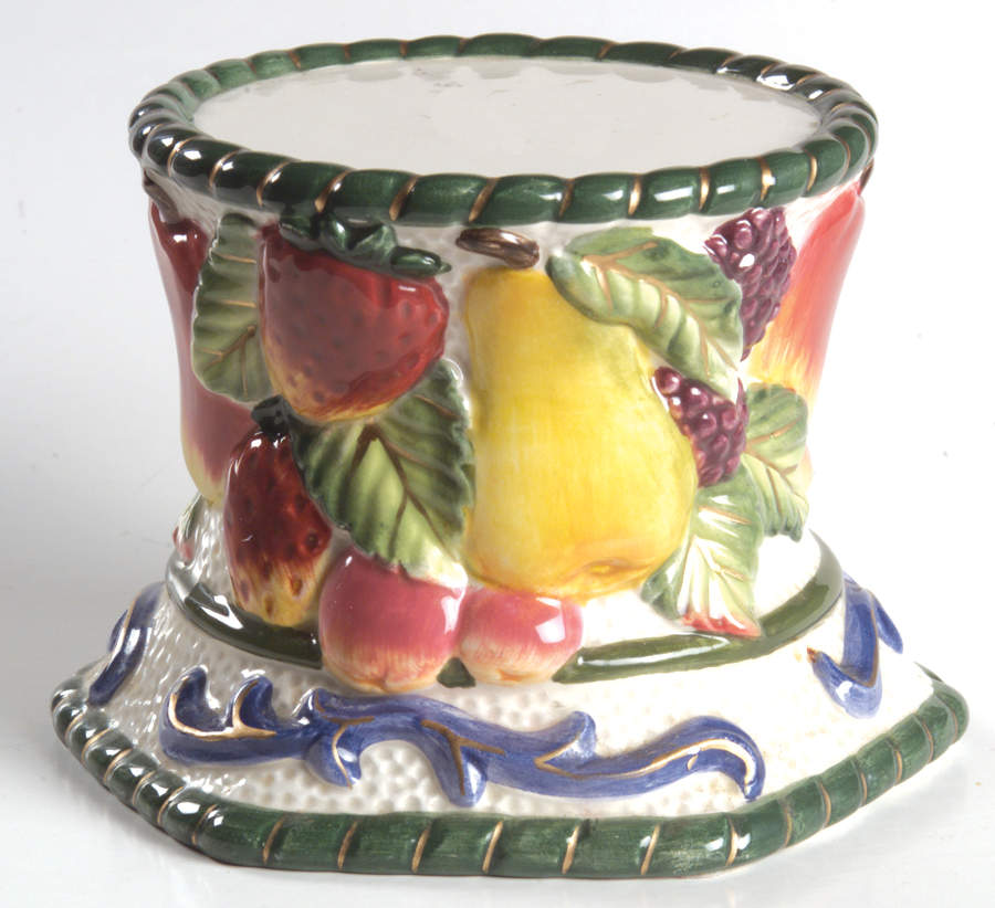 Florentine Fruit 3" Pillar Candleholder by Fitz and Floyd-1