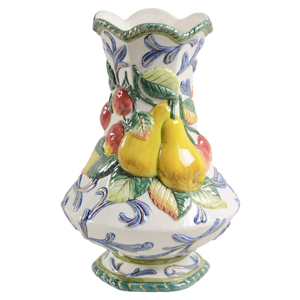 Florentine Fruit 8" Vase by Fitz and Floyd-1