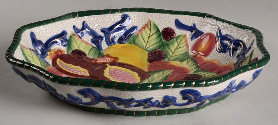 Florentine Fruit 10" Oval Vegetable Bowl by Fitz and Floyd-1