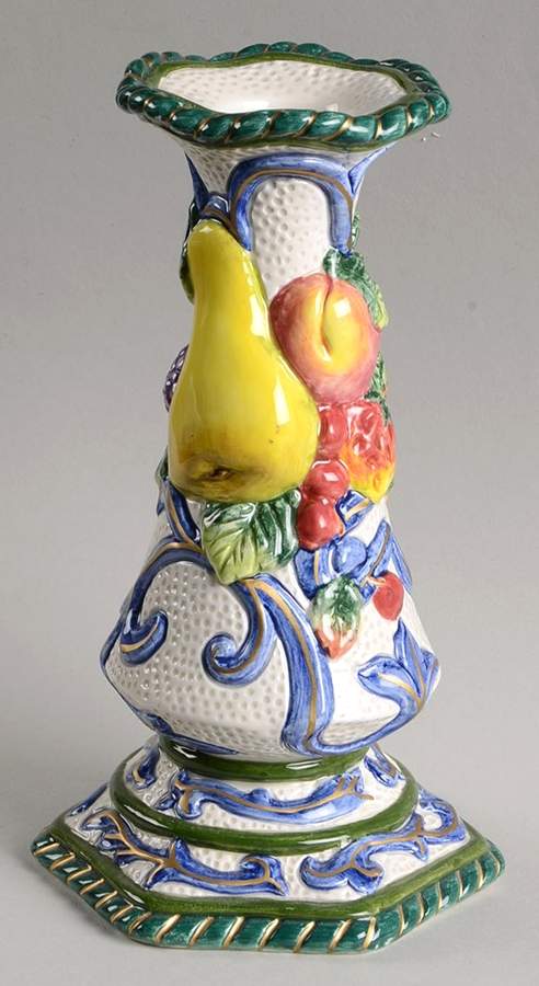 Florentine Fruit 7" Pillar Candleholder by Fitz and Floyd-1