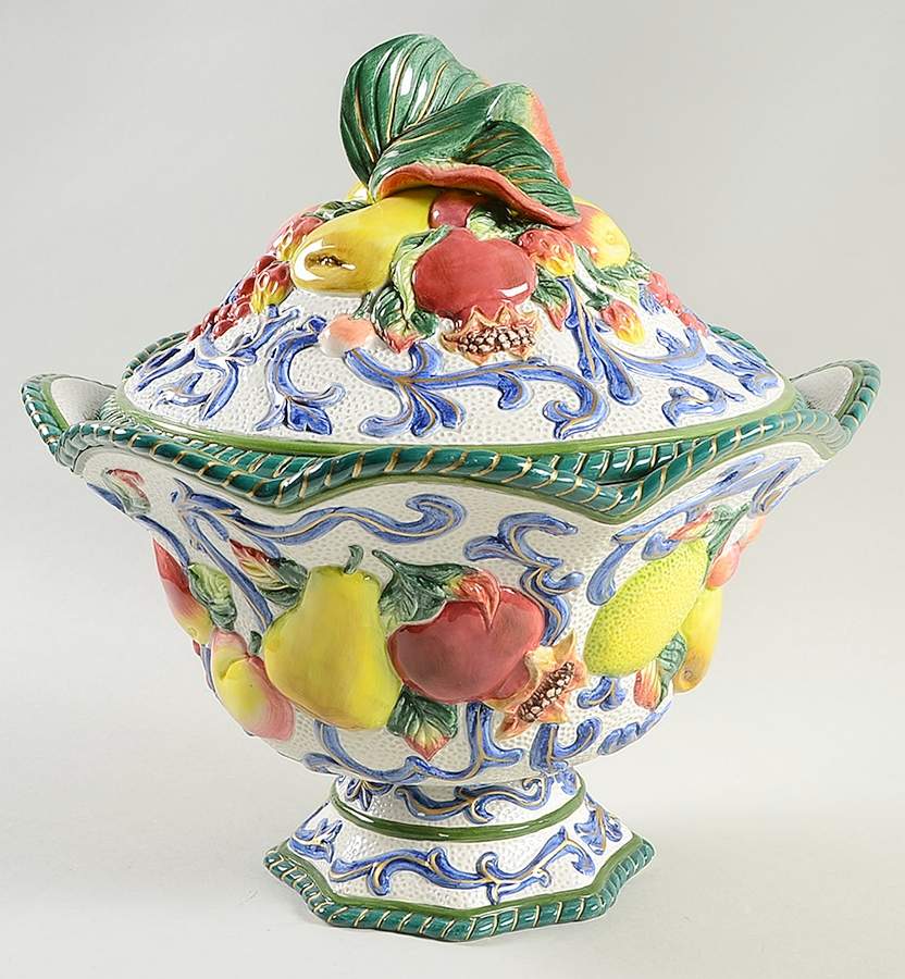 Florentine Fruit Tureen &  Lid by Fitz and Floyd-1