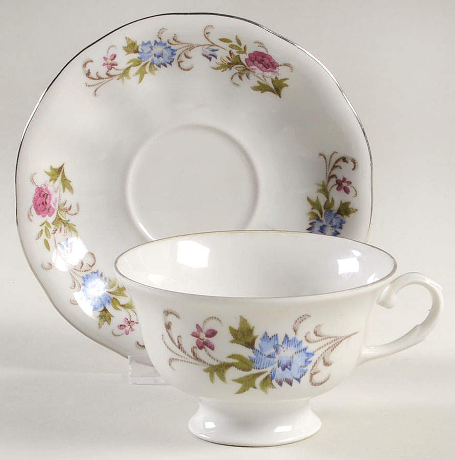 Summer Garden Footed Cup & Saucer Set by Favolina-Karolina-1