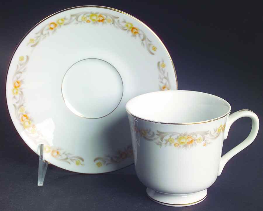 Cheltenham Footed Cup & Saucer Set by Four Crown-1