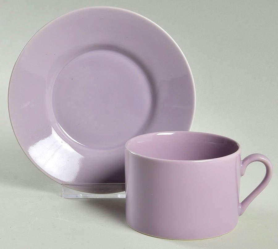 Total Color Spectrum Lilac Flat Cup & Saucer Set by Fitz & Floyd-1