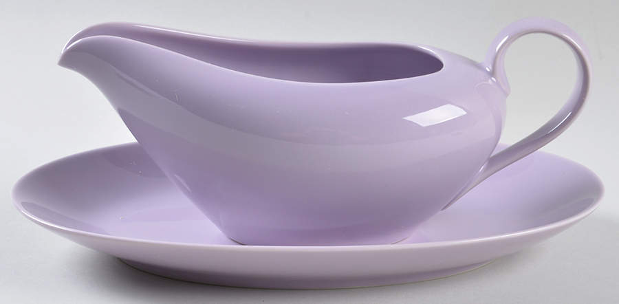 Total Color Spectrum Lilac Gravy Boat & Underplate/Relish by Fitz & Floyd-1
