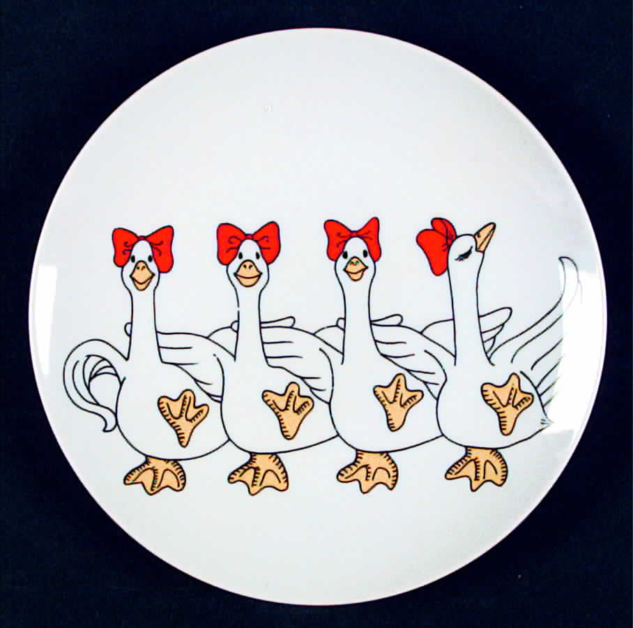 Variations Dancing Geese Salad Plate by Fitz & Floyd-1