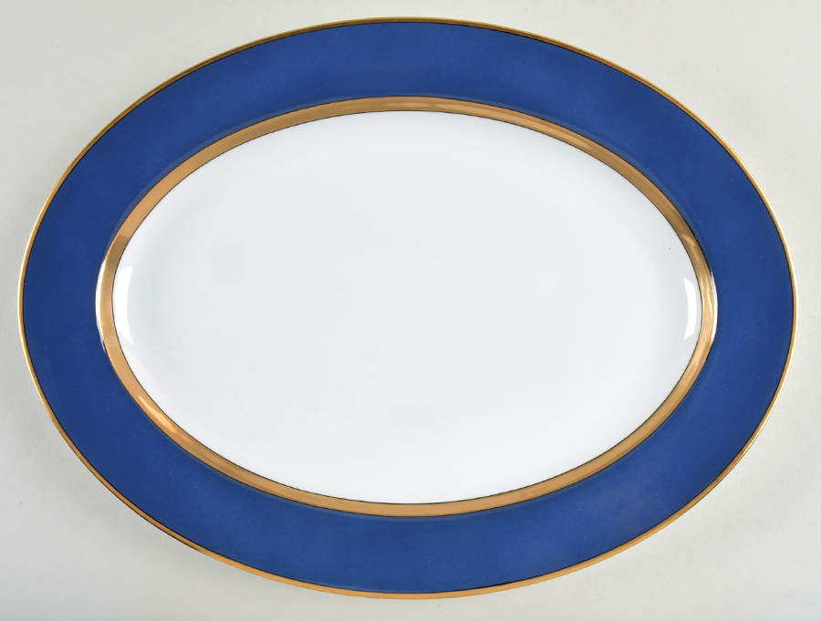 Renaissance Cobalt Blue (Switzerland) 14" Oval Serving Platter by Fitz & Floyd-1