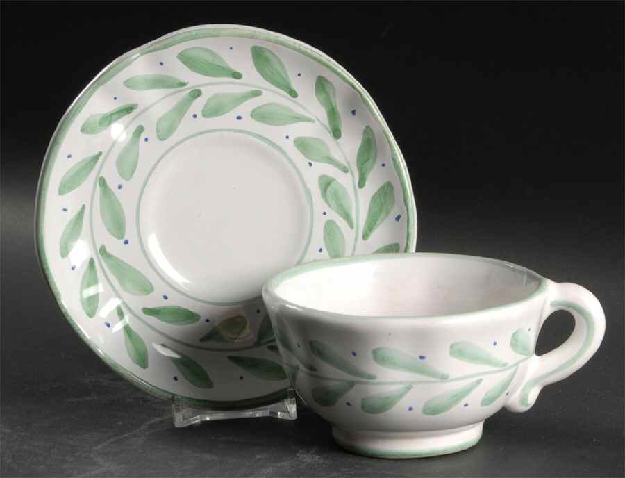 Willow Footed Cup & Saucer Set by Fortebraccio-1