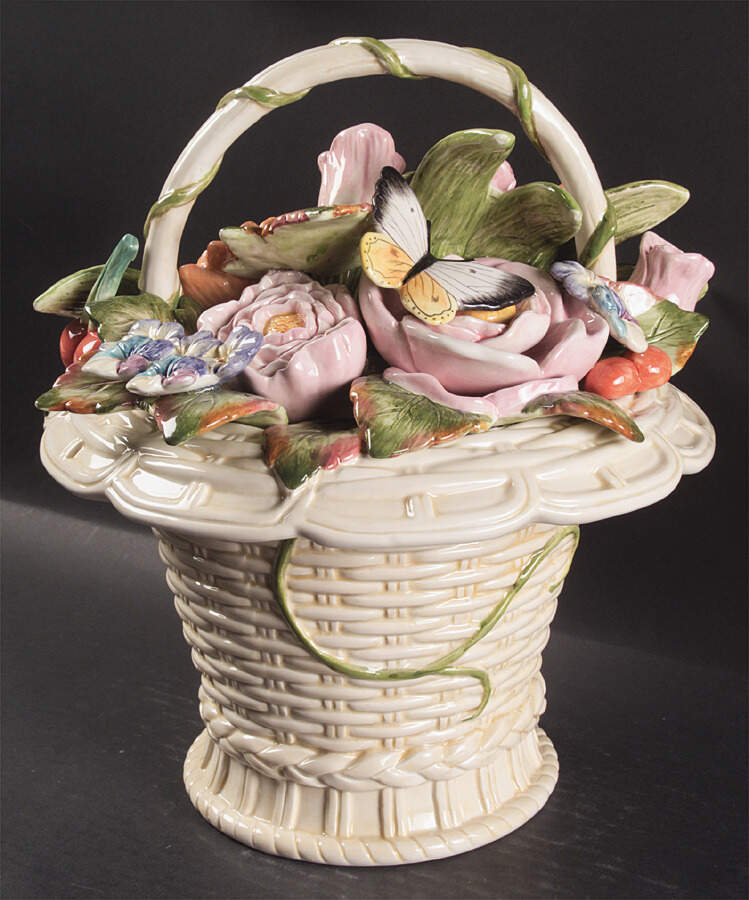 Old World Rabbits Cookie Jar & Lid by Fitz & Floyd-1