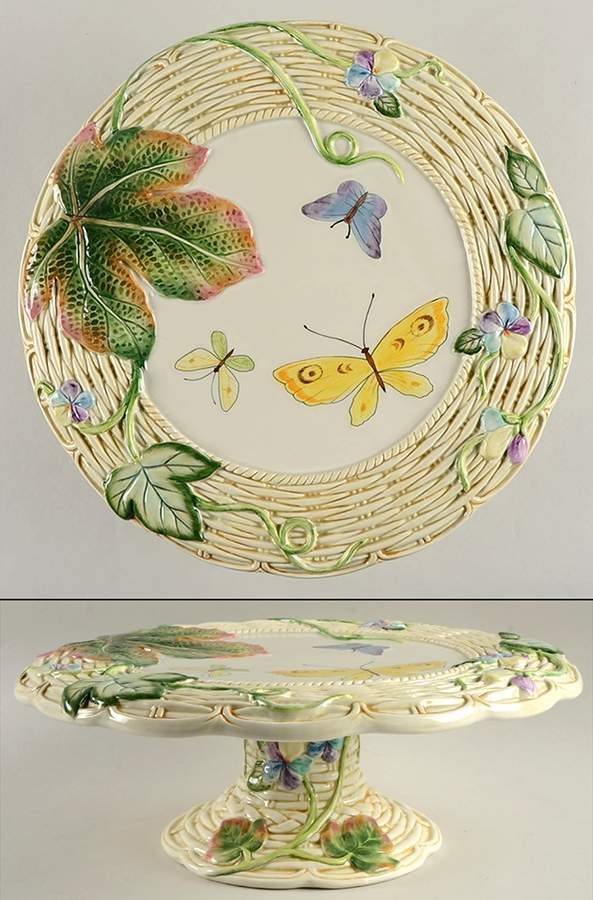 Old World Rabbits 13" Diameter Pedestal Cake Stand by Fitz & Floyd-1