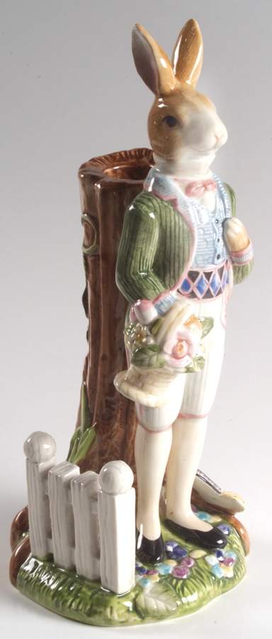 Old World Rabbits Figural Candlestick by Fitz & Floyd-1