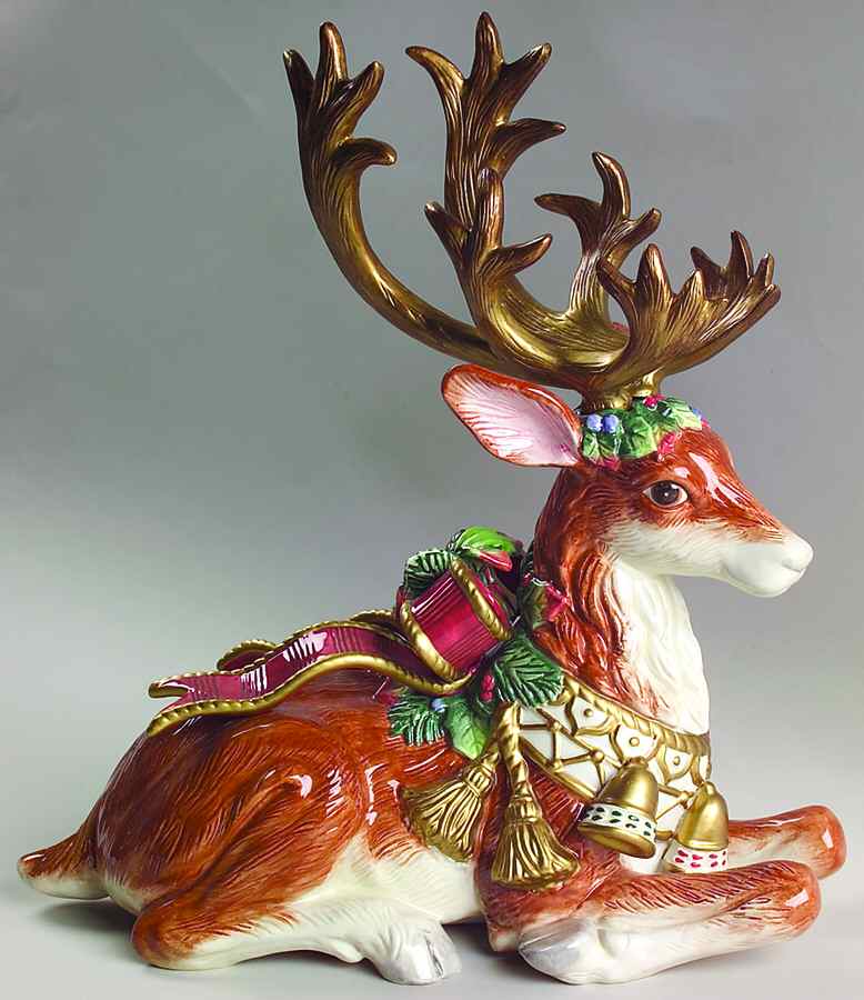 Christmas Deer Figurine by Fitz & Floyd-1