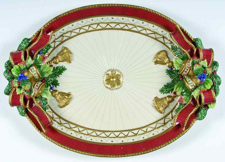 Christmas Deer 18" Oval Serving Platter by Fitz & Floyd-1