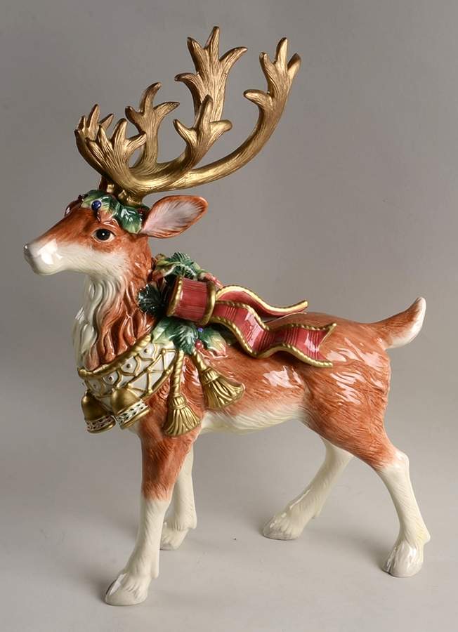Christmas Deer Figurine by Fitz & Floyd-1