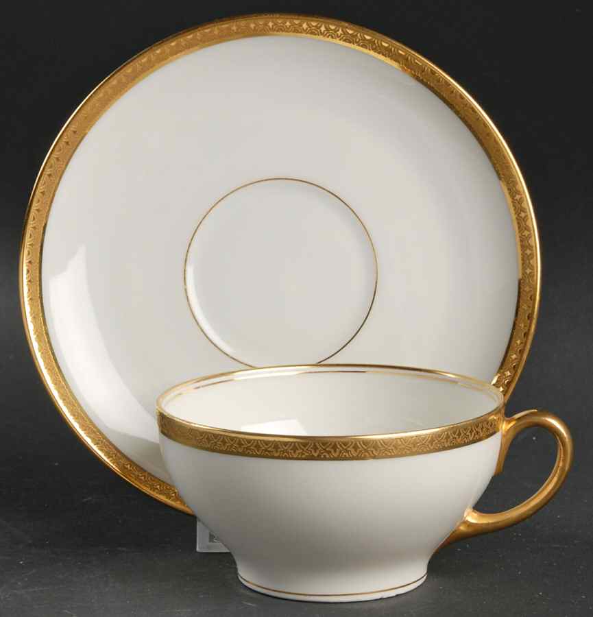 FXL1 Flat Cup & Saucer Set by French China - Limoges-1