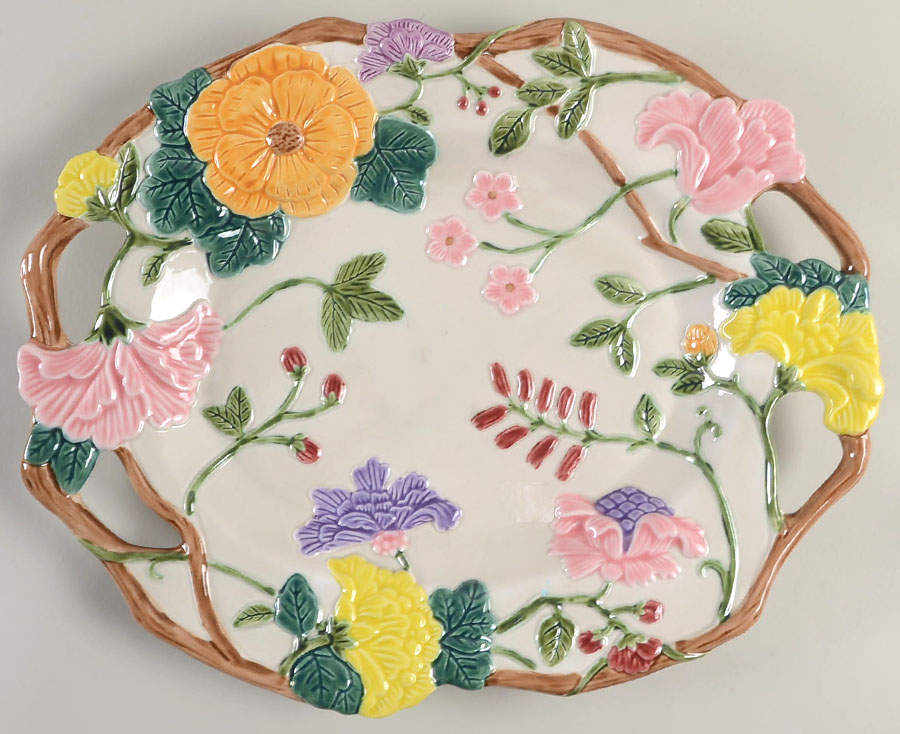 Floral Garden 15" Oval Serving Platter by Fitz & Floyd-1