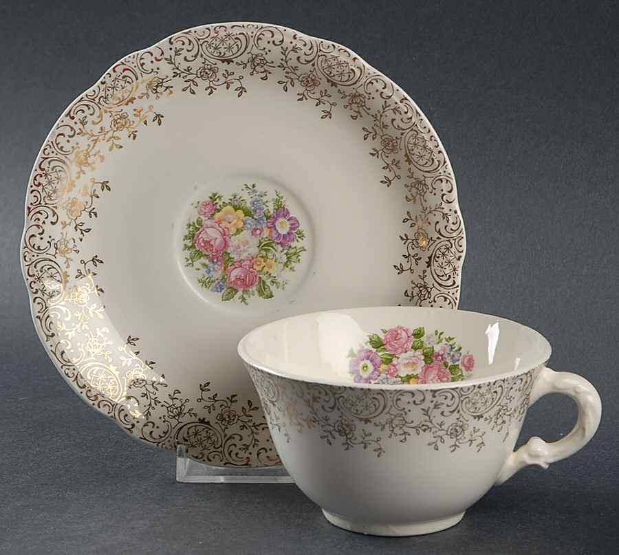 FSX77 Flat Cup & Saucer Set by French Saxon-1
