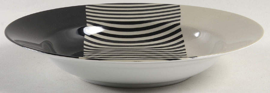 Reprise Black and Taupe Rim Soup Bowl by Fitz and Floyd-1