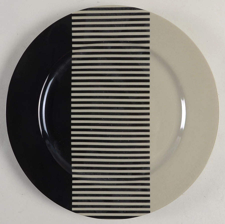 Reprise Black and Taupe Dinner Plate by Fitz & Floyd-1