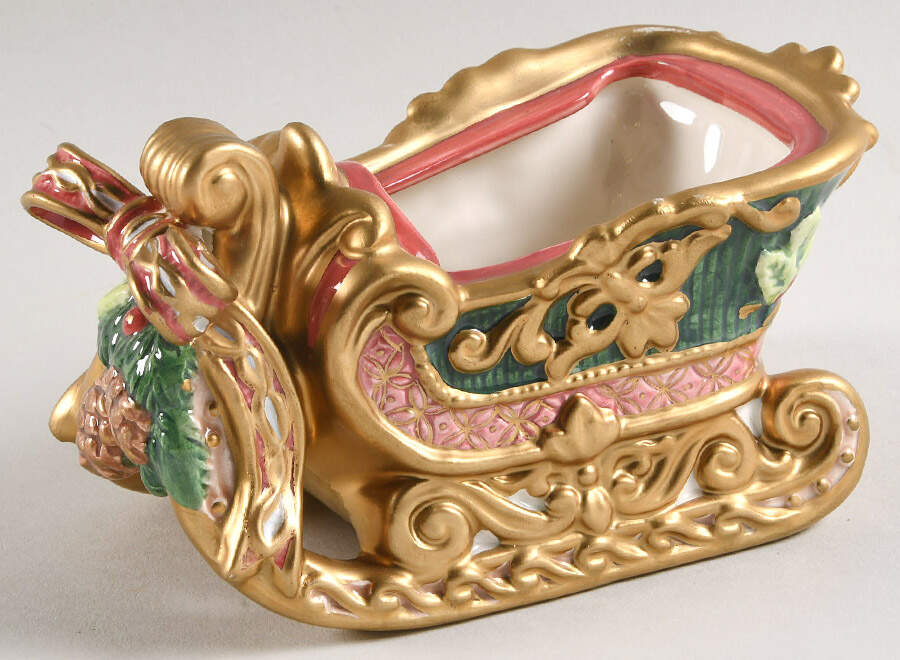 Florentine Christmas (Giftware) Sugar Bowl No Lid by Fitz & Floyd-1