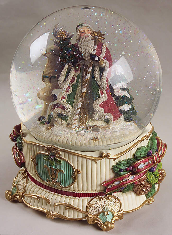 Florentine Christmas (Giftware) Musical Water Globe by Fitz & Floyd-1