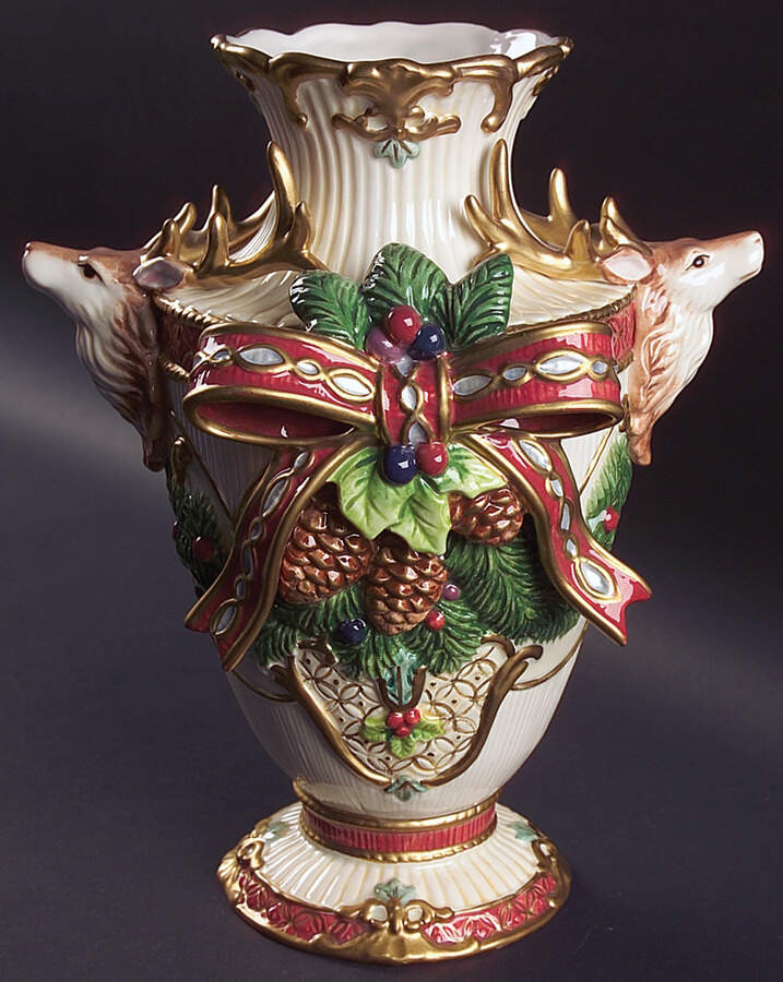 Florentine Christmas (Giftware) 11" Vase by Fitz & Floyd-1