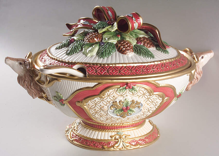 Florentine Christmas (Giftware) Tureen & Lid w/Ladle by Fitz & Floyd-1