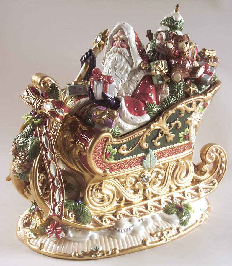 Florentine Christmas (Giftware) Cookie Jar & Lid by Fitz & Floyd-1