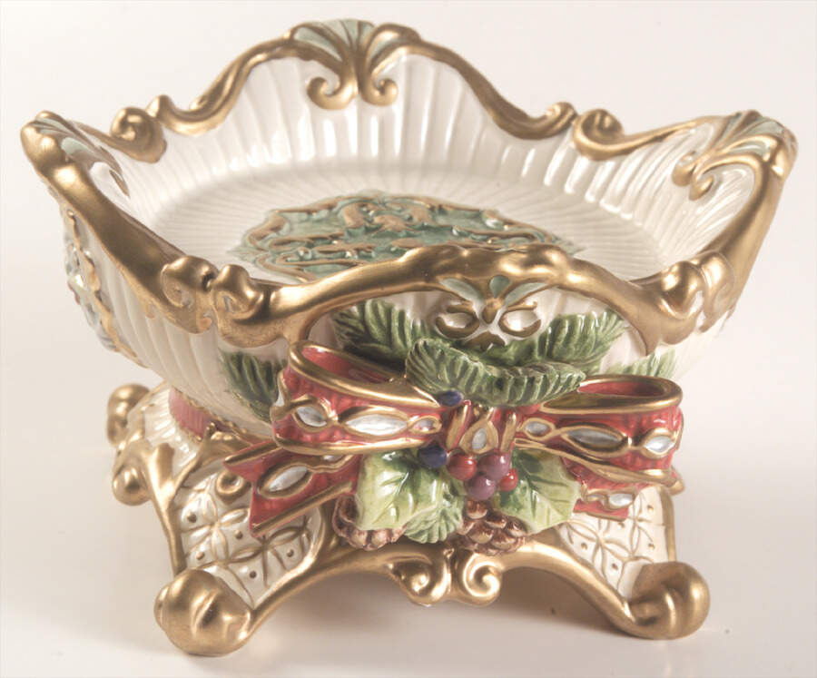 Florentine Christmas (Giftware) 3" Pillar Candleholder by Fitz & Floyd-1