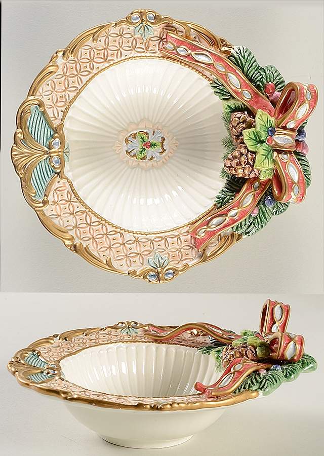 Florentine Christmas (Giftware) Open Candy Dish by Fitz & Floyd-1