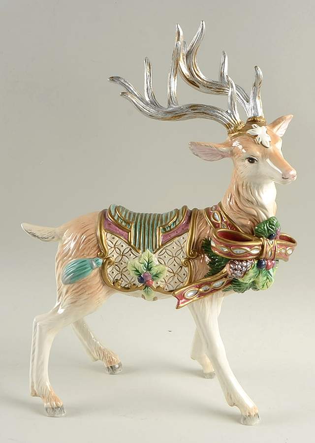 Florentine Christmas (Giftware) Deer Figurine by Fitz & Floyd-1