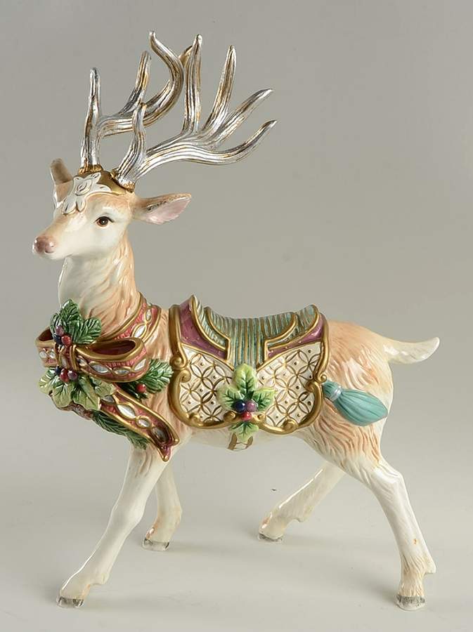 Florentine Christmas (Giftware) Deer Figurine by Fitz & Floyd-1