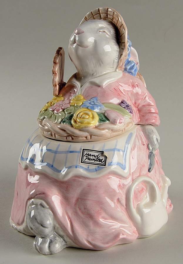 Bunny Hollow Candy Jar & Lid by Fitz & Floyd-1