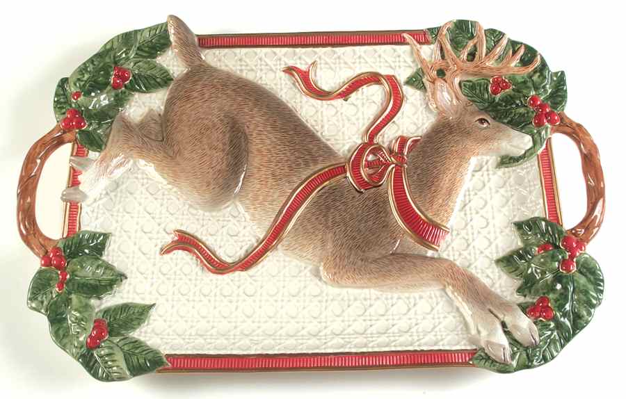 Holiday Leaves 21" Oval Serving Platter by Fitz & Floyd-1