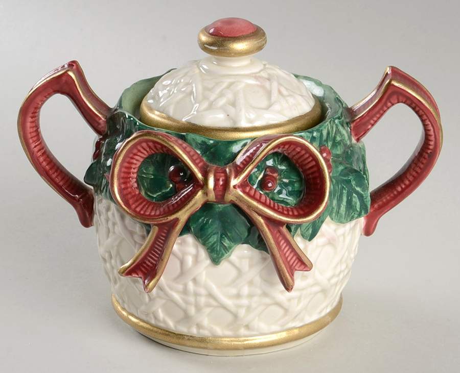 Holiday Leaves Sugar Bowl & Lid by Fitz & Floyd-1