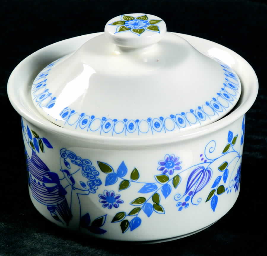 Lotte (Coupe) Sugar Bowl & Lid by Figgjo (Norway)-1