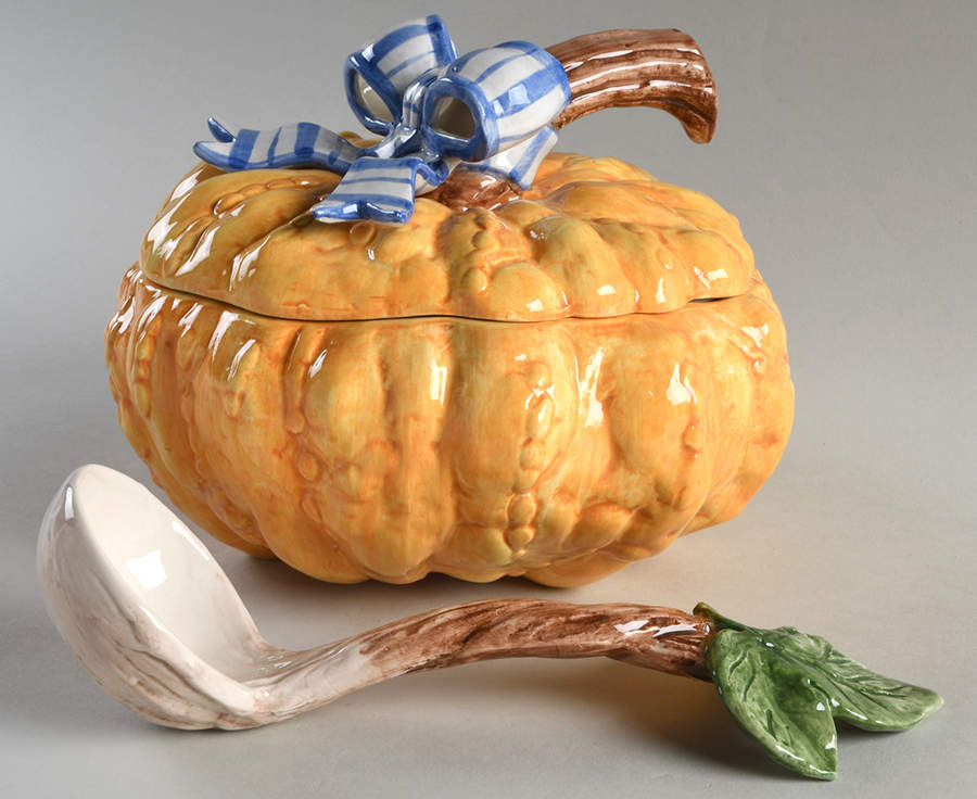 Vegetable Bowquet Tureen & Lid w/Ladle by Fitz & Floyd-1