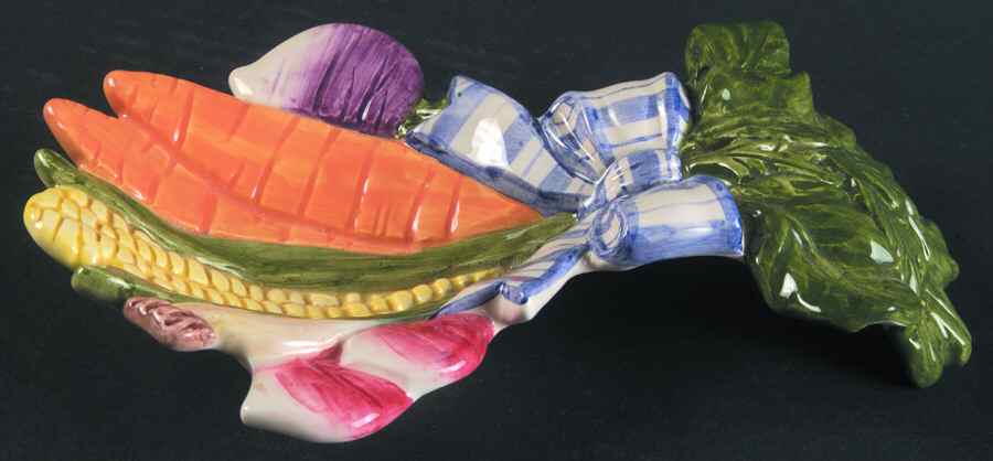 Vegetable Bowquet Spoon Rest/Holder (Holds 1 Spoon) by Fitz & Floyd-1