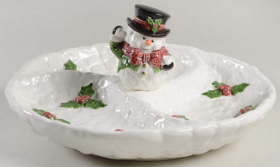 Snow Gentleman 3-Part Relish by Fitz & Floyd-1
