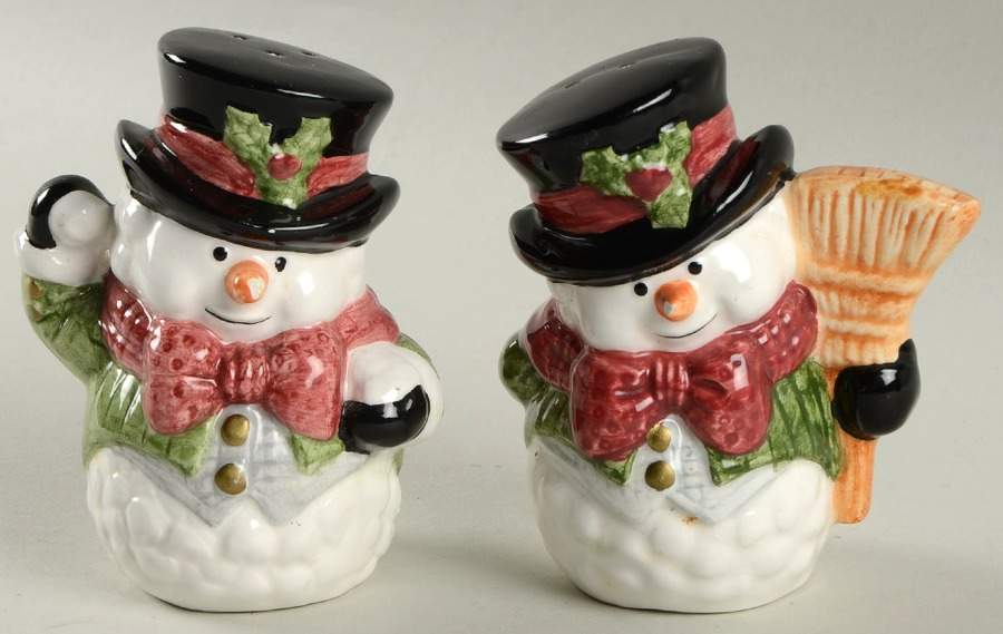 Snow Gentleman Salt & Pepper Set by Fitz & Floyd-1