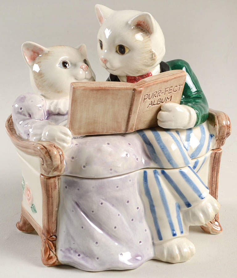Kittens of Knightsbridge Figural Box & Lid by Fitz & Floyd-1